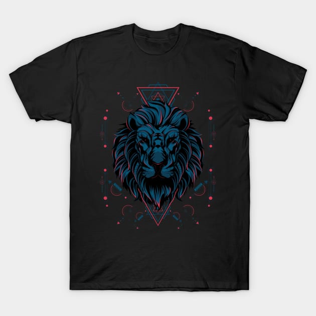 The Lion sacred geometry T-Shirt by secondsyndicate